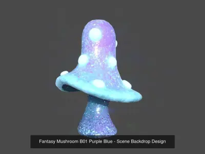 10 Fantasy Mushroom B Collection - Scene Backdrop Design 3D Model Pack