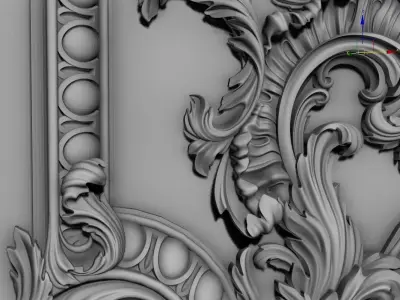 Door baroque 3D print model purchase
