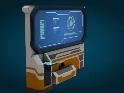 Sci-fi Monitor - Low Poly - Game Ready - PBR Low-poly 3D model