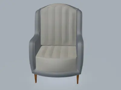 Smoothed arms armchair 3D model