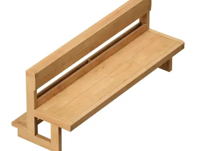 Wooden Furniture For Church Church Furniture Bench And Chair 3D model