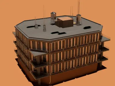 laos Game Building 01 Low-poly 3D model