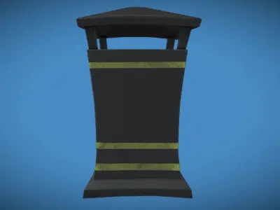 Stylized London UK Rubbish Bin Low-poly 3D model