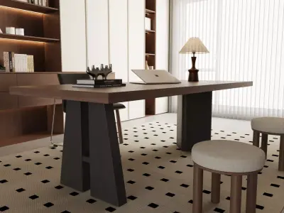 Modern Minimal Home Office 3D model