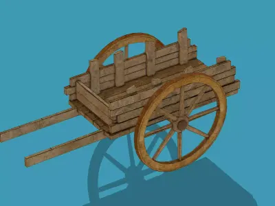 Wooden cart  3D model
