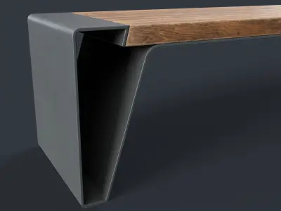 Modern Outdoor Bench 6 PBR Game Ready Low-poly 3D model