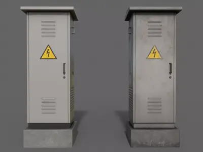 PBR Electric Box LightGrey V2 Low-poly 3D model