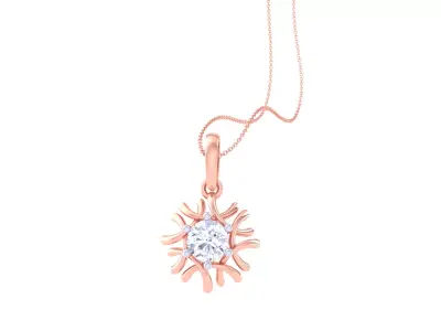 Women Solitaire Super Light Weight Pendant 3D print model