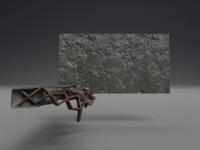 Concrete Construction Set - Factory Industrial Parts Low-poly 3D model