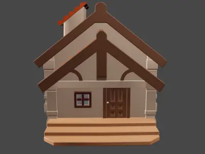 cartoon home Low-poly 3D model