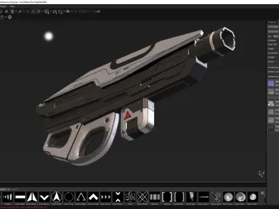 Cyber Assault Gun Low-poly 3D model