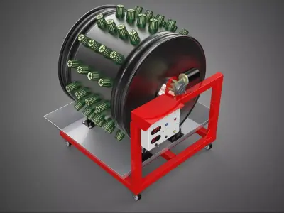 GARDEN ROTARY HYDROPONIC SPIN PLANT GROW FARM CYLINDER SYSTEM UP 3D model