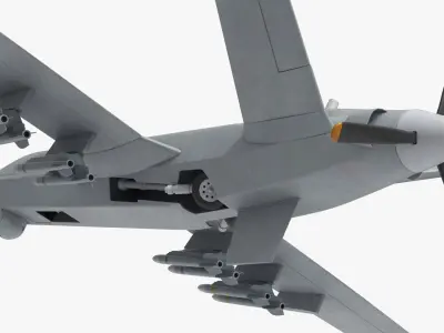  CAIG Wing Loong II Military Drone Vehicle Rigged for Cinema 4D 