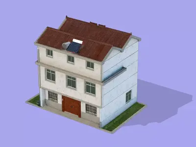 Self-built Rural House Low-poly 3D model