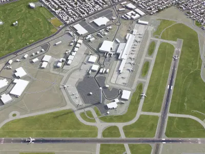 Adelaide Airport Low-poly 3D model