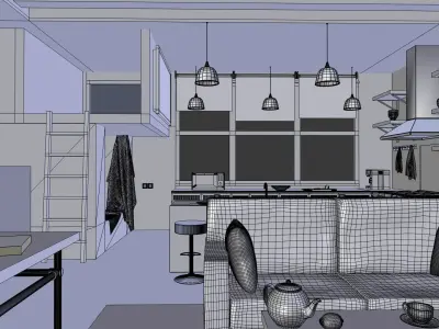 Studio Apartment Design  3D model