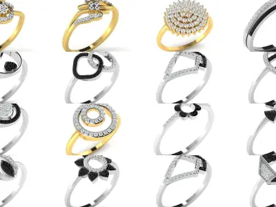 Diamond Ring For Women 3d Print Model 3D Model Pack
