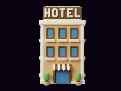 Hotel 3D Illustration 3D model