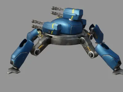 Sci Fi Quad Bot - Low Poly - Game Ready - PBR Low-poly 3D model