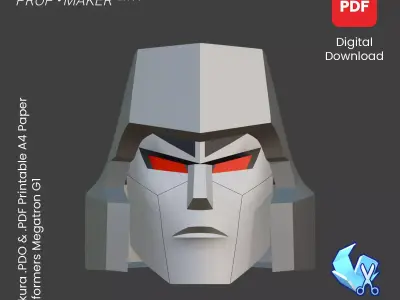 DIY Transformers G1 Megatron Helmet EVA Foam Template 3D model