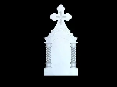 Cross with Columns 3D STL Model for CNC 3D print model