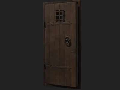 Old Wooden Door 01 Low-poly 3D model