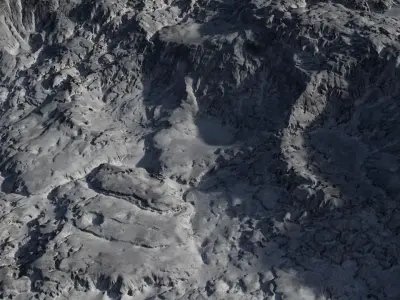 The surface of the crater  The surface of an alien planet 3D model