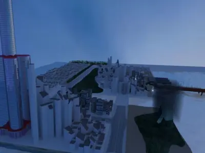 city large blender Low-poly 3D model