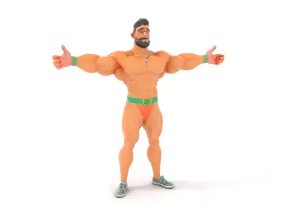 Muscle Hero Character model pack Low-poly 3D model