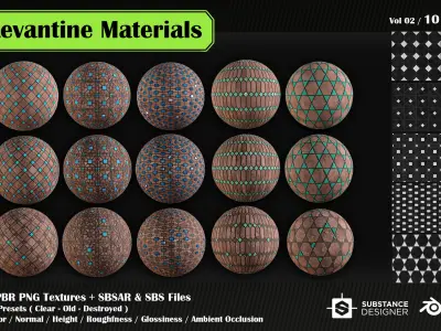 30 High quality Levantine material SBS and SBSAR files 3D model