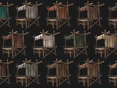 Medieval Market Stalls Tent Pack Low-poly 3D model