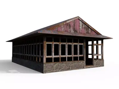 Tea House Low-poly 3D model