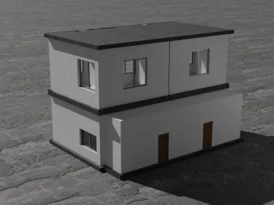 Simple Modern House 2 Low-poly 3D model