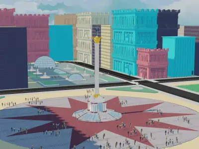 kviv ukraine capital square 3D model