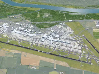 Vienna Airport 12km Low-poly 3D model