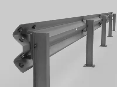 Guardrail - Crash Barrier Set 3D model
