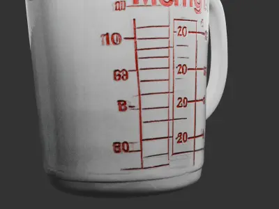 Glass Measuring Cup Low-poly 3D model