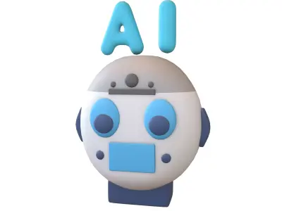AI Robot Icon v1 001 Low-poly 3D model
