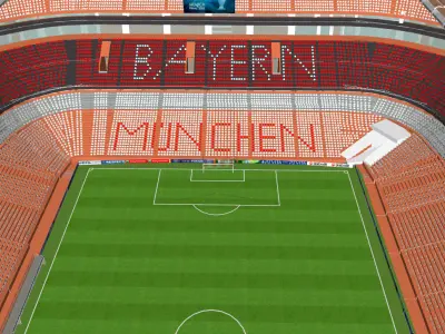 Allianz arena with interior 3D model