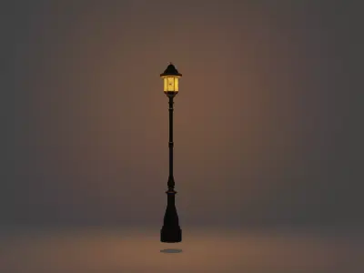 Lantern in the park with light PBR Game-ready Low-poly 3D model purchase