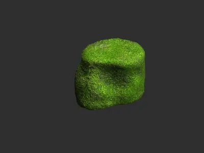 Short Flat Rocks - Moss 2 Low-poly 3D model