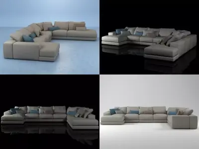 Hills sofa 3 3D model