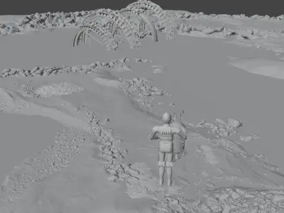Star Wars Desert Scene Low-poly 3D model