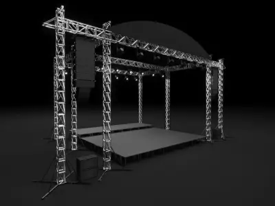 Concert Stage Event Truss 3D model