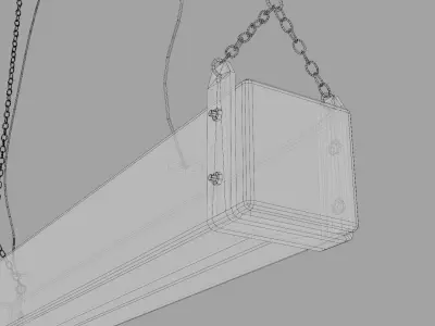 Natural Solid Wood Indoor Lighting Fixture Low-poly 3D model