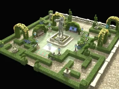 Flower Garden 3D model