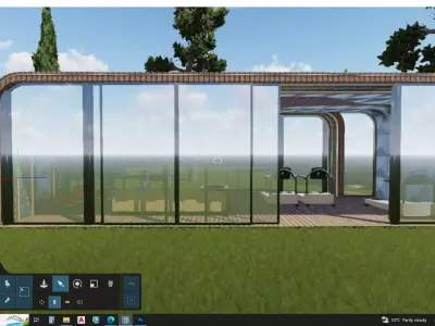 3D rendering of an outdoor gym in a simulator 3D model