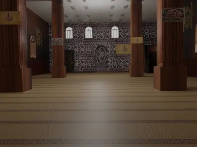 Mosque Interior Low-poly 3D model