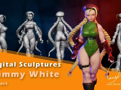 Cammy White - Street Fighter Fanart digital sculptures 3D print model