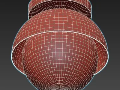 howes light flush mount in polished nickel and gold 3D model